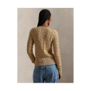 Polo Ralph Lauren Cable-Knit Cotton Crewneck Cardigan - Beige - L