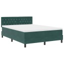  Box Spring Seng med Madrass Mørkegrønn 140x200 cm Fløyel