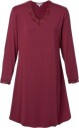 Lady Avenue Bamboo Nightdress With Long Sleeve Bordeaux Bambus Large Dame