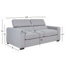 Sovesofa HOME4YOU Kingston 3 seter 198x96x76/94 cm Grå   grå