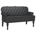  Chesterfield Benk Svart 119.5 x 64.5 x 75 cm Kunstlær