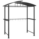vidaXL Grilltelt med sidehyller antrasitt 210x114x230 cm stål