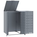  Søppeldunkskur for 2 dunker grå 138x79x117 cm stål