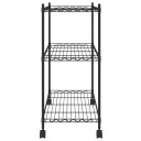 vidaXL Oppbevaringshylle 3 etasjer med hjul 60x35x81 cm svart 150 kg