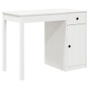vidaXL Skrivebord hvit 100x50x75 cm heltre furu
