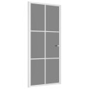 vidaXL Innerdør 93x201,5 cm hvit ESG glass og aluminium
