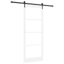 vidaXL Skyvedør med hardware sett Hvit 93x232 cm Massivt tre Furu
