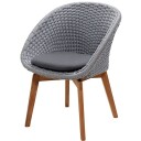 Cane line Peacock Armlenestol Light Grey