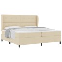 Kontinentalseng med Madrass   Kremhvit 200x200 cm Stoff