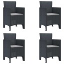  Hagemøbelsett 5 pcs Antrasitt Plast