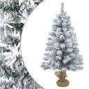 vidaXL Mini-juletre med snø 60 cm PVC Grønn og hvit