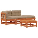 vidaXL Hage lounge sett 4 stk. Voksbrun Heltre furu