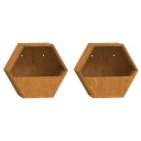 vidaXL Vegghengte plantekasser 2 stk rust 30x10x25 cm cortenstål
