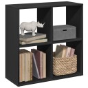 Romdeler bokhylle svart 69,5x29x69,5 cm konstruert tre