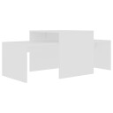 vidaXL Salongbordsett hvit 100x48x40 cm sponplate