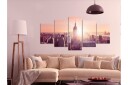 Bilde Sun Over Manhattan 5 Parts Wide Orange 200x100 Artgeist sp. z o. o.