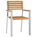  Stable Hagemøbler 2 stk Solid Teak & Rustfritt Stål