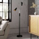 Lucande Medira gulvlampe, 2 lyskilder, svart