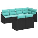 vidaXL Sofa sett 7 stk. Svart polyrotting