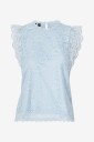 pieces - Topp pcOlline SL Lace Top - Blå