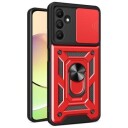 Samsung Galaxy A15 Hybrid-deksel med Roterende Ring med Kameraskjold Rød