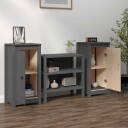 vidaXL Skjenker 2 stk grå 40x35x80 cm heltre furu