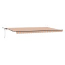  Automatisk Uttrekkbar Markise med LED Multikolor Stripe 600x350 cm