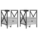  Nattbordskap med skuff 2 pcs Grå sonoma 41.5 x 40.5 x 55 cm