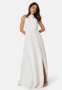 Bubbleroom Occasion Pleated Halter Neck Wedding Gown White 34