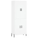  Highboard hvit 69,5x34x180 cm konstruert tre