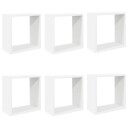 vidaXL Vegghyller kubeformet 6 stk hvit 30x15x30 cm