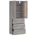 vidaXL Highboard grå sonoma 69,5x34x180 cm konstruert tre 8720845491659