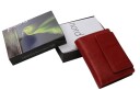 Nord Leather Dame skinn portemone 9 kortlommer/ myntlomme Rød