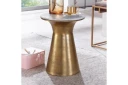 Sidebord Wohnling Ekte marmor, rund, 35 cm, gyllen base, moderne stil -