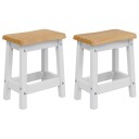 VidaXL Barstol EKAI 2 pcs Hvit 40 x 29 x 45,5 cm Heltre furu