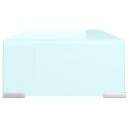 vidaXL TV-benk glass hvit 40x25x11 cm