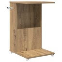 vidaXL Sidetabell med hjul Artisan Eik 40 x 35 x 60 cm Konstruert tre