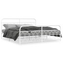  Sengeramme i metall med hode- og fotgavl hvit 200x200 cm 8721102646614