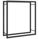 Vedstativ stål matt 80x28x86 cm - sort