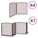 Vidaxl Hundeport Sammenleggbar 12 Paneler Brun 960 cm Poppeltre