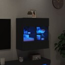 vidaXL Vegghengt TV-benk med LED svart 58,5x30x60,5 cm 8721012256774