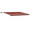 Manuell Uttrekkbar Markise med LED Oransje og Brun 400x350 cm