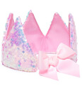 Great Pretenders Kostymer Prinsessekrone Ombre paljetter OneSize Kostymer Hvit Rosa