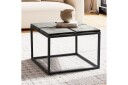 Sofabord Wohnling Kvadratisk glass 58 cm klassisk metallramme moderne -