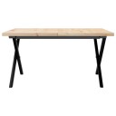  Salongbord X-ramme 80x80x45,5 cm heltre furu og støpejern 3282751