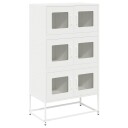 Highboard hvit 68x39x123 cm stål