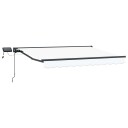  Manuell markiseramme med LEDs Hvit og antrasitt 3 x 2,5 m