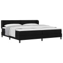  Svart Box Spring Seng med Madrass 200x200 cm Stoff