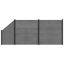 vidaXL Gjerdesett 446 x 186 cm WPC og Aluminium Grå