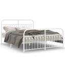  Sengeramme i metall med hode- og fotgavl hvit 150x200 cm 8721102645587